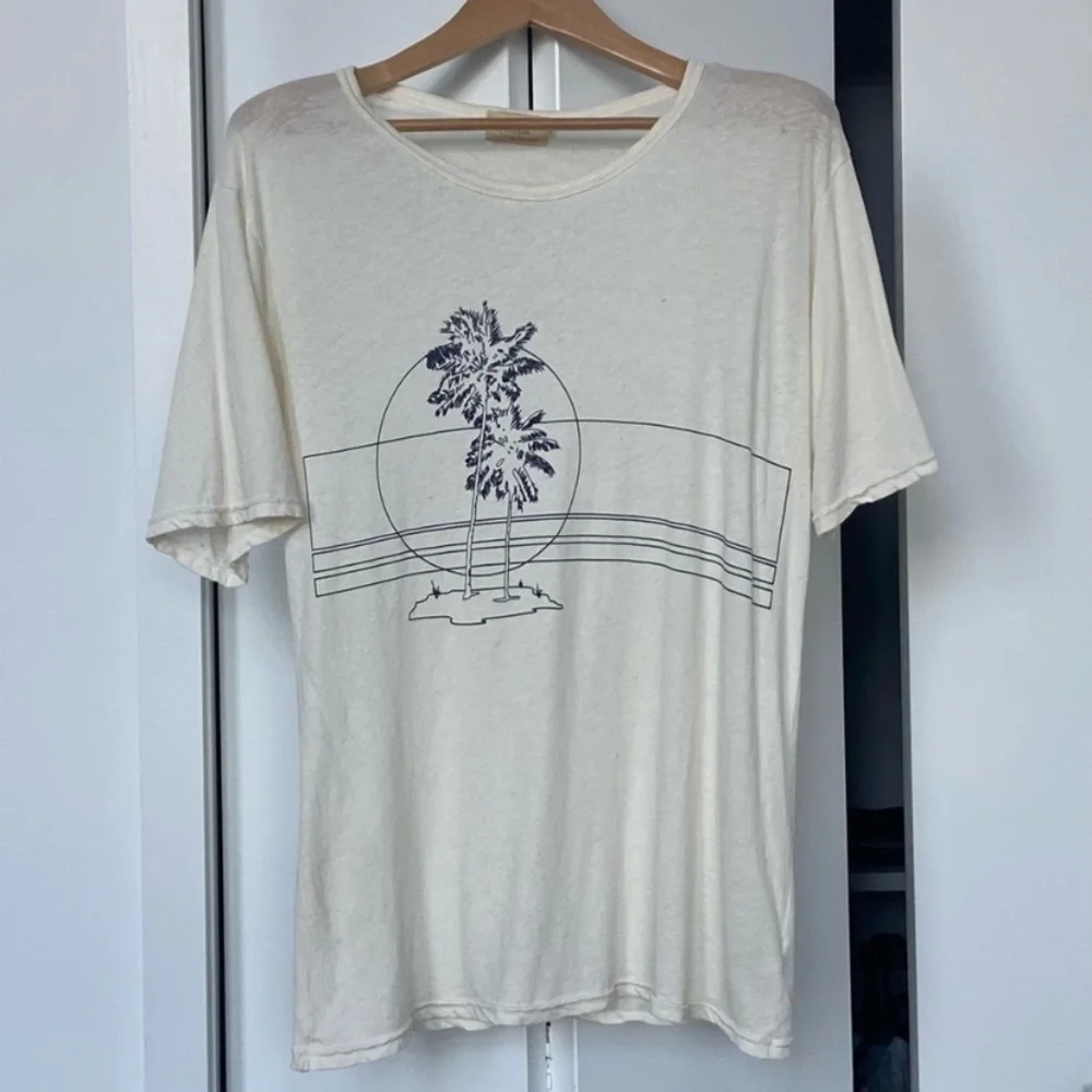All Things Fabulous - Cotton/Linen Tee Shirt - Made Venice CA - Size S Ivory - Picture 4 of 15